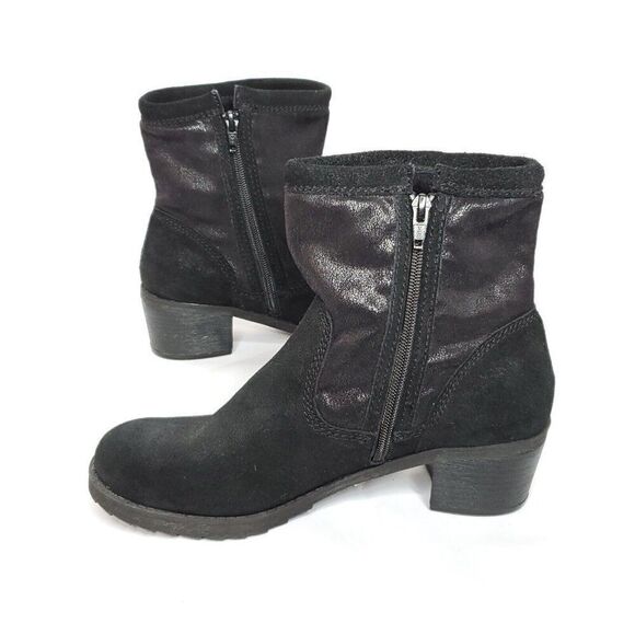 Naturalizer Suede Leather Boots 8.5 Black Faux Fur Lining Round Toe Zip Closure - Picture 5 of 8